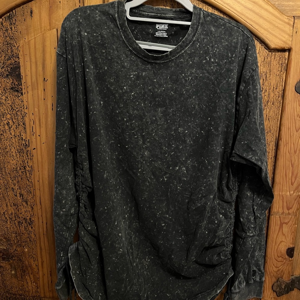 PINK Victoria's Secret Black Long Sleeve Tee with Speckled Texture